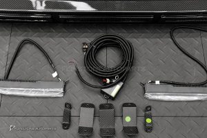 ลิ้นหน้า พร้อมไฟ LED Daytime Carbon Fiber สำหรับ W465 G-Class ทรง USUS Autoclave