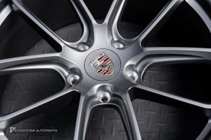 ล้อ Custom forged สำหรับ PORSCHE CAYENNE 9Y0.2 ทรง TURBO GT สีเทาขอบ 21 5-130