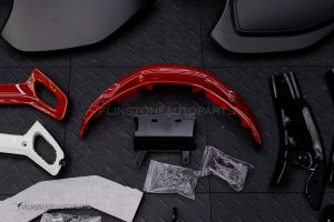 ชุดเบาะ Custom สำหรับ W205 C-Class ทรง AMG Bucket Seat หนังดำ ด้ายแดง กรอบแดง