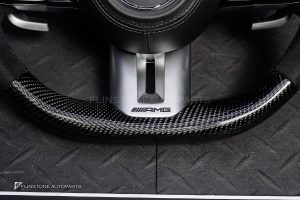 พวงมาลัย Carbon fier พร้อม Airbag สำหรับ W465 G-Class G500 หนังดำ ด้ายดำ กรอบสี ดำ-เงิน