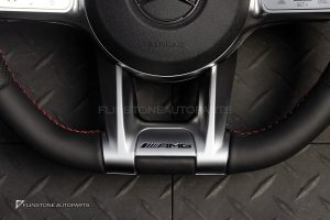 คอพวงมาลัย+พวงมาลัย พร้อม Airbag สำหรับ Mercedes-Benz C238 E-Class ก้านสีโครเมี่ยม หนังสีดำ ด้ายสีแดง