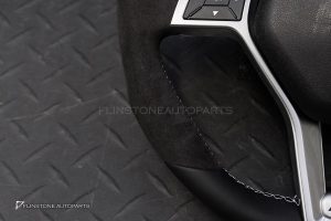 พวงมาลัย พร้อม Airbag สำหรับ W207 E-Class หนังAlcantaraดำ ด้ายขาว ก้านสีโครเมี่ยม
