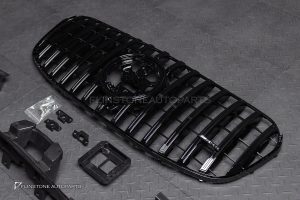 กระจังหน้า สำหรับ W167 GLS-Class Facelift ทรง GLS63 AMG สีดำเงา