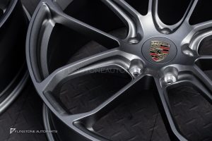 ล้อ Custom forged สำหรับ PORSCHE CAYENNE 9Y0.2 ทรง TURBO GT สีเทาขอบ 21 5-130