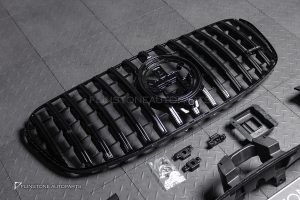 กระจังหน้า สำหรับ W167 GLS-Class Facelift ทรง GLS63 AMG สีดำเงา