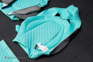 ชุดเบาะหนัง สำหรับ W213 E-Class ทรง E63 AMG สี Tiffany Blue