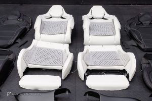 ชุดเบาะ Custom สำหรับ W205 C-Class ทรง AMG Bucket Seat หนังดำ ด้ายแดง กรอบแดง