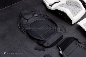 ชุดเบาะ Custom สำหรับ W205 C-Class ทรง AMG Bucket Seat หนังดำ ด้ายแดง กรอบแดง