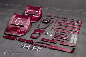 ชุดภายใน Carbon Fiber สำหรับ W464 G-Class สีแดง