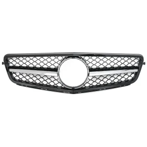 กระจังหน้า Benz W204 C-Class ทรง Diamond สีเงิน