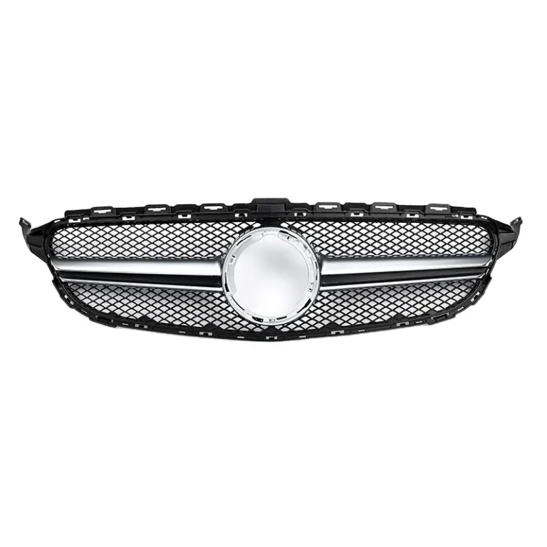 Front Grille Benz W205 C-Class style AMG matte chrome facelift without camera hole year 2019-ON