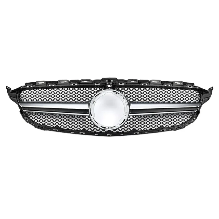 Front Grille Benz W205 C-Class style AMG matte chrome with camera hole year 2019-ON