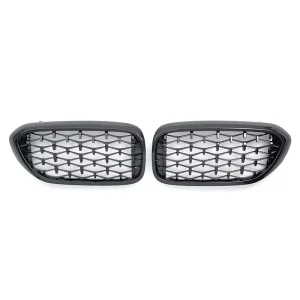 กระจังหน้า BMW G30 5 Series ทรง Diamond สีเงิน