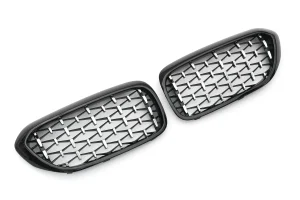 กระจังหน้า BMW G30 5 Series ทรง Diamond สีเงิน