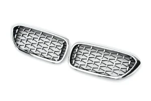 กระจังหน้า BMW G30 5 Series ทรง Diamond สีโครเมี่ยม