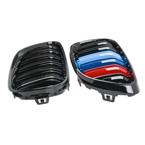 กระจังหน้า BMW F22 2 Series ทรง แถบ 3 สี สีดำเงา