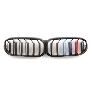กระจังหน้า BMW G30 5 Series ทรง ก้านคู่ สีดำเงา ไมเนอร์เชนจ์