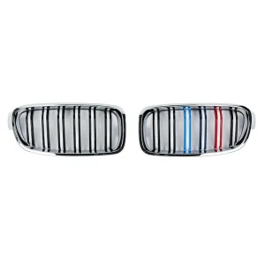 กระจังหน้า BMW F30 3 Series ทรง แถบ 3 สี สีดำเงา