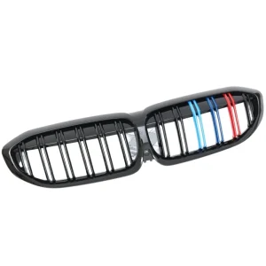 กระจังหน้า BMW G20 3 Series ทรง แถบ 3 สี สีดำเงา