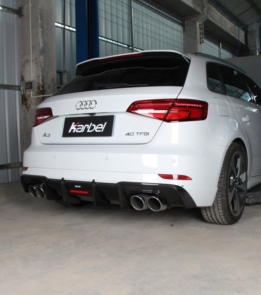 ดิฟฟิวเซอร์ Carbon Fiber Audi S3 A3 S-bumper 8.5V Hatchback ทรง Karbel กันชน S ปี 2017-2020