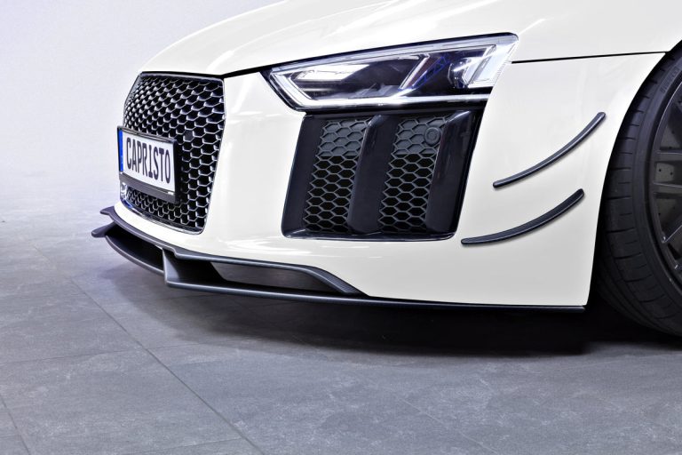Front Lip Audi R8 (Gen2) Capristo Carbon Fiber Front Spoiler + Front Fins