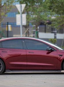 สเกิร์ตข้าง Carbon Fiber Tesla Model 3 / Performance ทรง TAKD