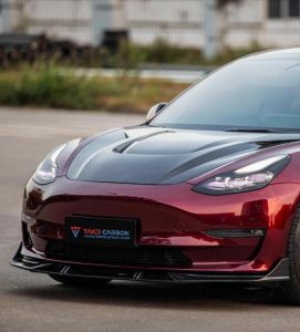ลิ้นหน้า Carbon Fiber Tesla Model 3 ทรง TAKD ปี 2017-2023
