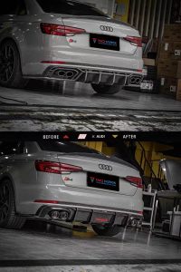 ดิฟฟิวเซอร์ Carbon Fiber Audi A4 S-Line S4 B9 ทรง TAKD V1 ปี 2017-2019