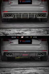 ดิฟฟิวเซอร์ Carbon Fiber Audi A4 S-Line S4 B9 ทรง TAKD V1 ปี 2017-2019