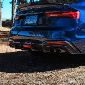 ดิฟฟิวเซอร์ Carbon Fiber Audi S5 A5 B9.5 ทรง Karbel พร้อมไฟเบรก ปี 2020-2025