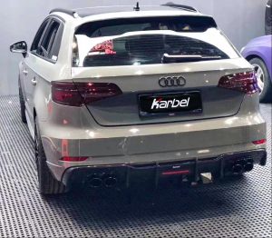 ดิฟฟิวเซอร์ Carbon Fiber Audi S3 A3 S-bumper 8.5V Hatchback ทรง Karbel กันชน S ปี 2017-2020