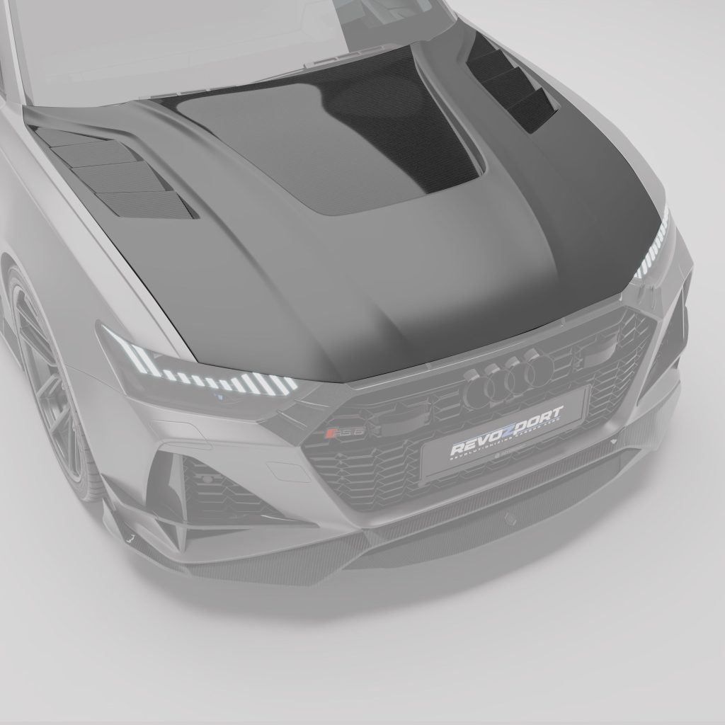 ฝากระโปรงหน้าคาร์บอนไฟเบอร์ Audi RS6 C8 Avant RevoZport