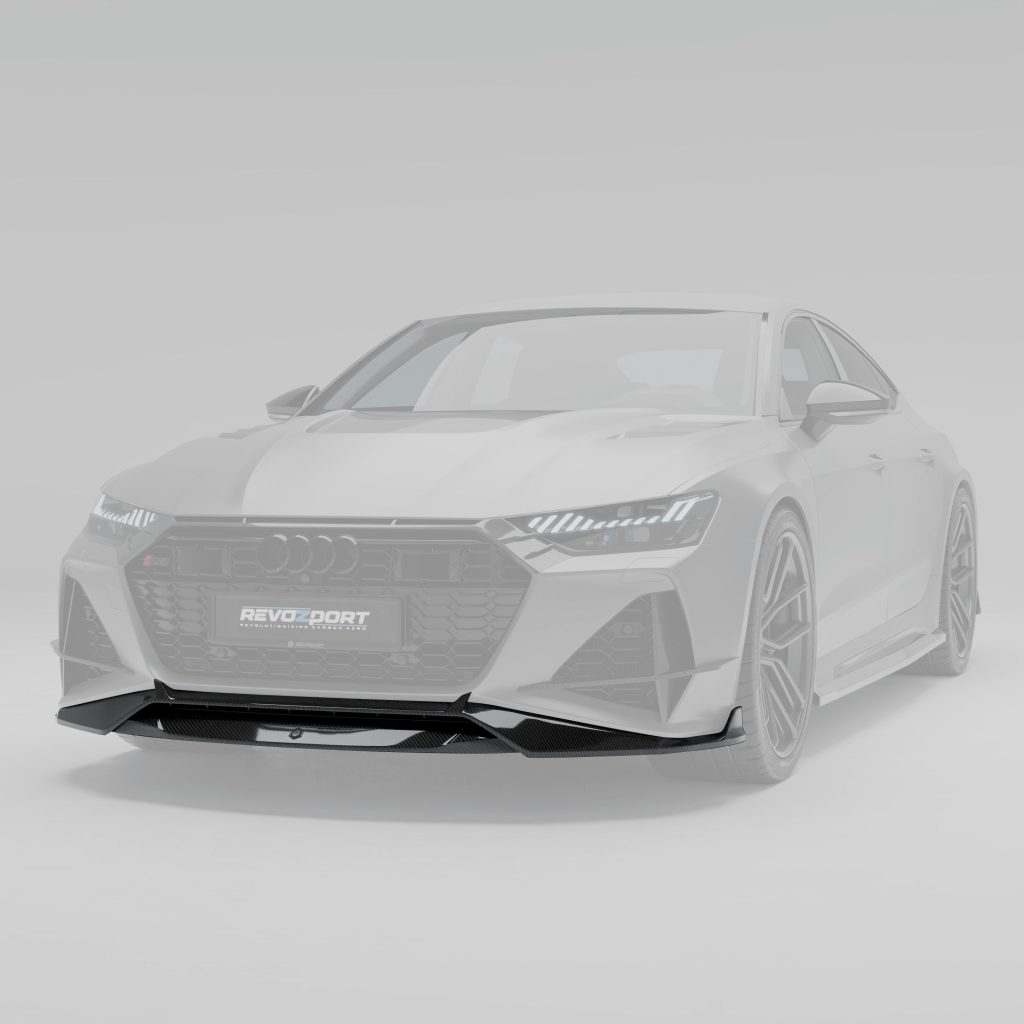 ลิ้นหน้าคาร์บอนไฟเบอร์ Audi RS7 C8 Sportback RevoZport
