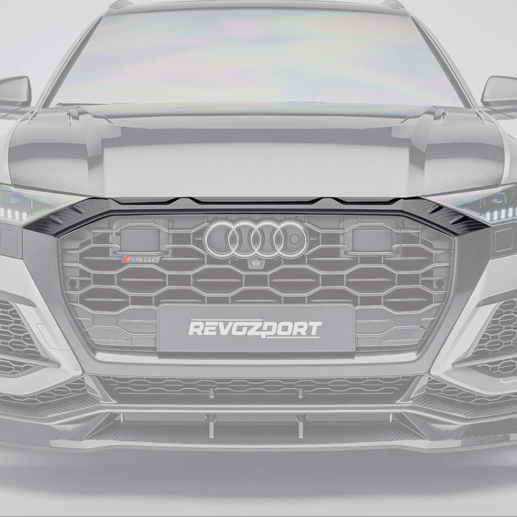 ชิ้นเสริมกระจังหน้าคาร์บอนไฟเบอร์ Audi RSQ8 RevoZport