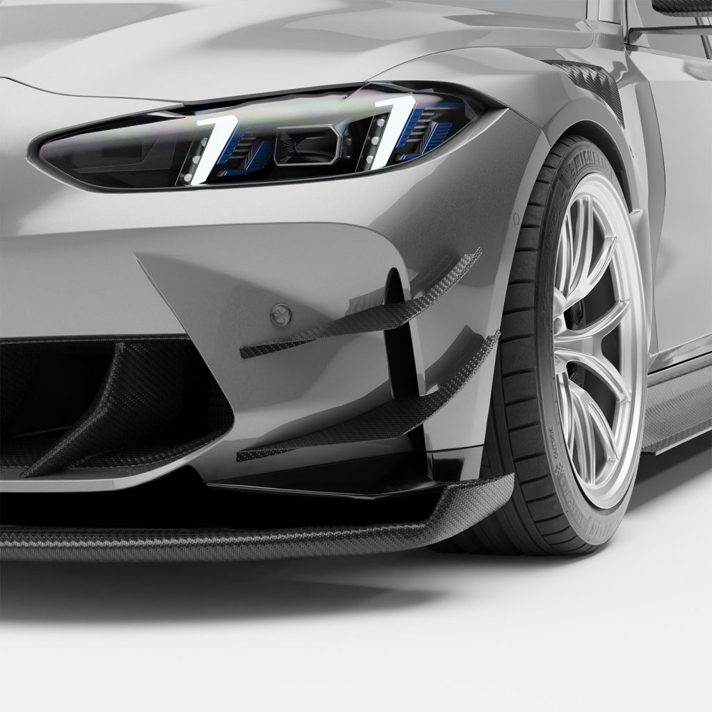 คานาร์ดกันชนหน้าคาร์บอนไฟเบอร์ สาย Aero BMW M3 G80 RevoZport