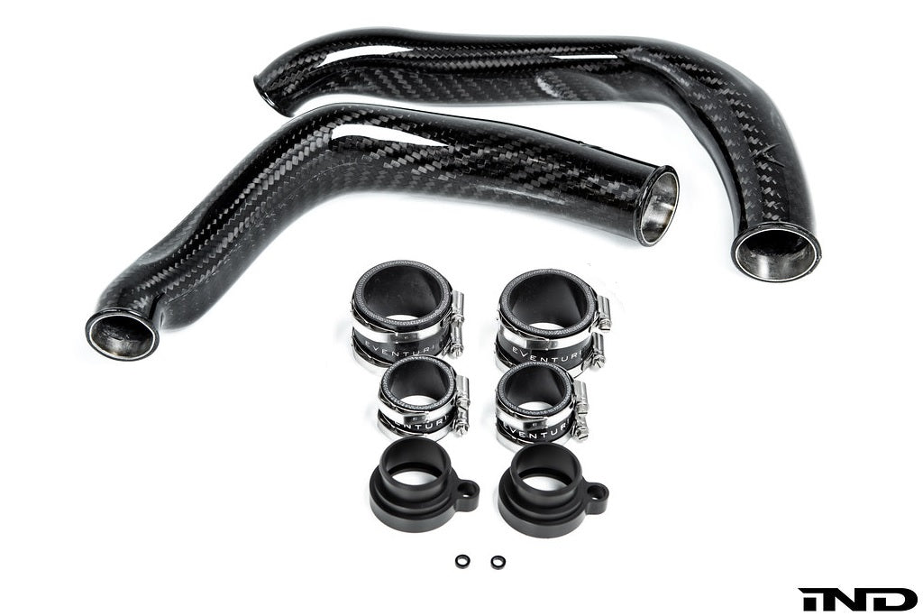 ชิ้นส่วนเพิ่มสมรรถนะ BMW F8X M2C M3 M4 S55 Black Carbon Charge Pipe Set Eventuri