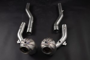 ท่อดาวน์ไปป์ Ferrari Roma Capristo Sport Cat Downpipes + Heat Protection