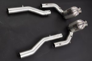 ท่อดาวน์ไปป์ Ferrari Roma Capristo Sport Cat Downpipes + Heat Protection