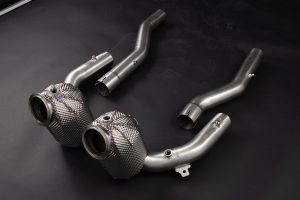 ท่อดาวน์ไปป์ Ferrari Roma Capristo Sport Cat Downpipes + Heat Protection