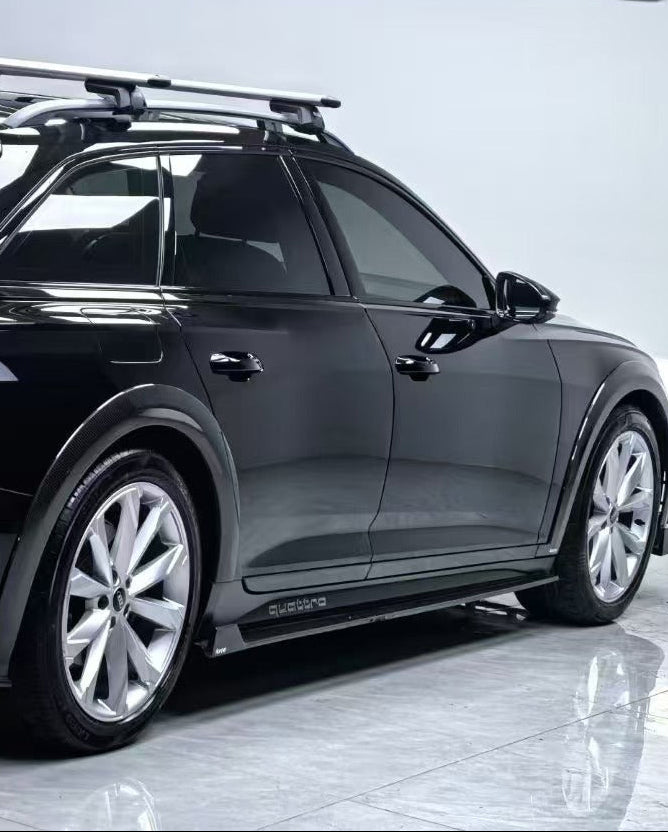 สเกิร์ตข้าง Carbon Fiber Audi A6 Allroad C8 ทรง Karbel Dry Carbon ปี 2022-ON