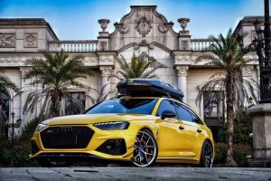 ชิ้นตกแต่งคาร์บอน Carbon Fiber Audi RS4 B9.5 ทรง Karbel (Head Light Trim Overlay)