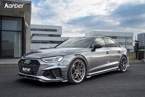 สเกิร์ตข้าง Carbon Fiber Audi S4 A4 B9 / B9.5 ทรง Karbel V2 ปี 2017-ON