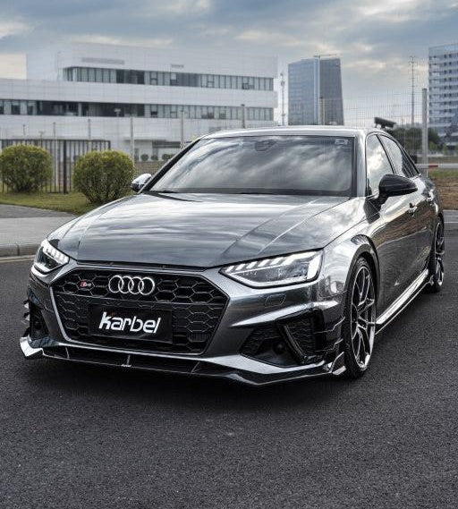 ลิ้นหน้า Carbon Fiber Audi S4 A4 S-line B9.5 ทรง Karbel V3 S-Line ปี 2020-ON