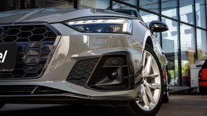กระจังหน้า Carbon Fiber Audi S5 A5 S-bumper B9.5 ทรง Karbel กันชน S ปี 2020-2025