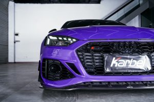 ลิ้นหน้า Carbon Fiber Audi RS5 B9.5 ทรง Karbel Dry Carbon ปี 2020-2025