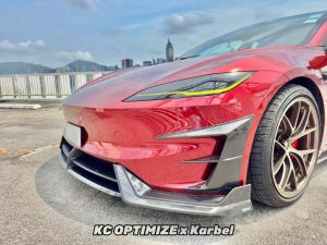ลิ้นหน้า Carbon Fiber Tesla Model 3 Highland Performance ทรง Karbel Dry Carbon ปี 2024-ON