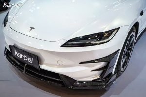 ลิ้นหน้า Carbon Fiber Tesla Model 3 Highland Performance ทรง Karbel Dry Carbon ปี 2024-ON