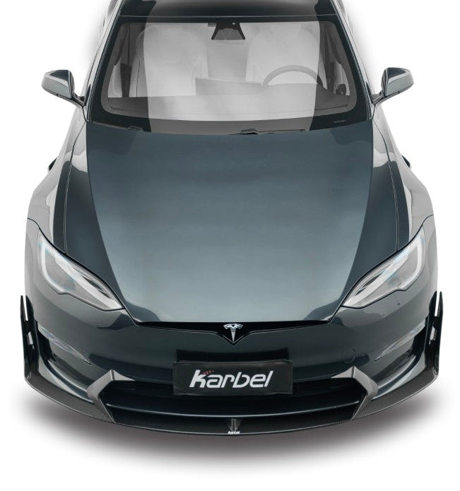 ลิ้นหน้า Carbon Fiber Tesla Model S 3rd Gen Late ทรง Karbel Dry Carbon ปี 2021-ON