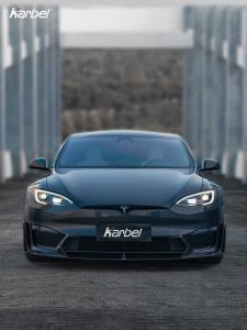 ลิ้นหน้า Carbon Fiber Tesla Model S 3rd Gen Late ทรง Karbel Dry Carbon ปี 2021-ON