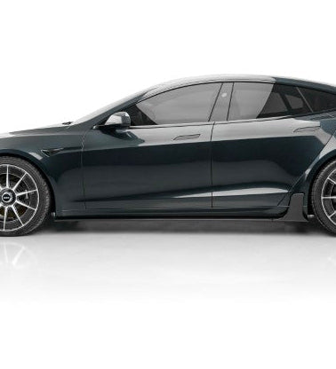 สเกิร์ตข้าง Carbon Fiber Tesla Model S 3rd Gen Late ทรง Karbel Dry Carbon ปี 2021-ON
